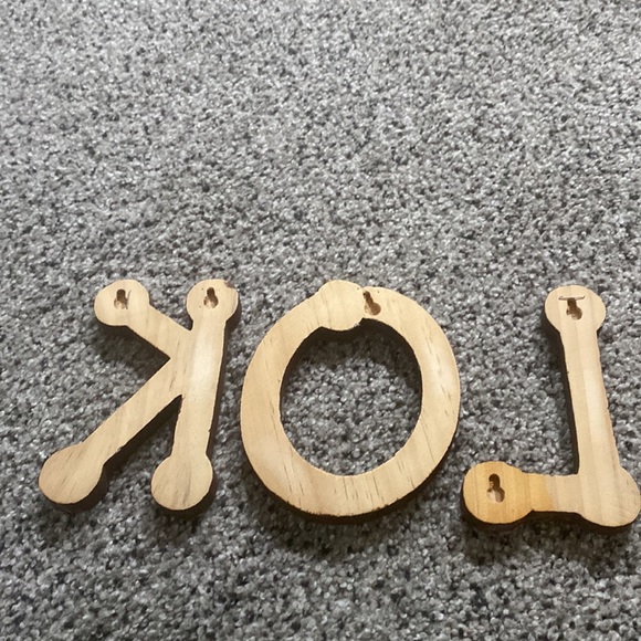 Kolton blue wooden block wall name art - Picture 6 of 11